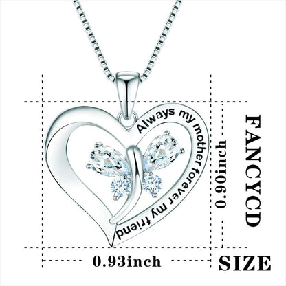 Forever Connected Mother & Son Necklace – Heart Pendant Gift for Mom, Sterling Silver Jewelry for Mother'S Day or Birthday